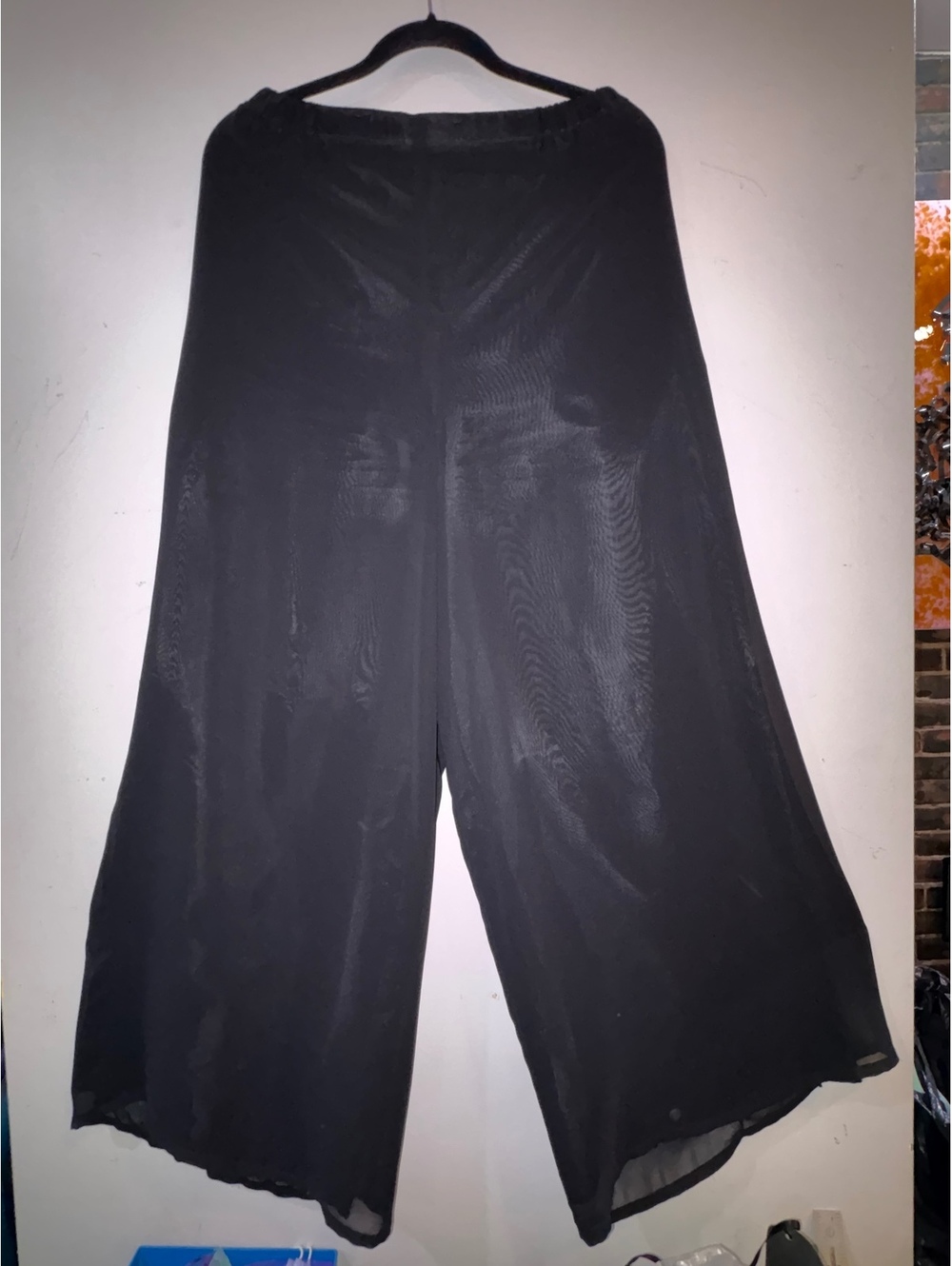 Chic Black Wide Leg Petite Pants Size 14